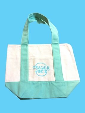 Trader Joe’s Reusable Mini Pastel Canvas Eco Tote Bag Heavy Duty Bag Brand NEW